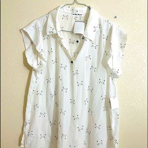 Women’s Blouse, with Cat Faces XL NWT